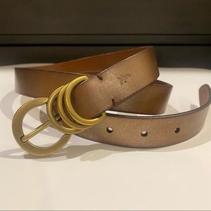 FRYE leather metallic multi-loop belt